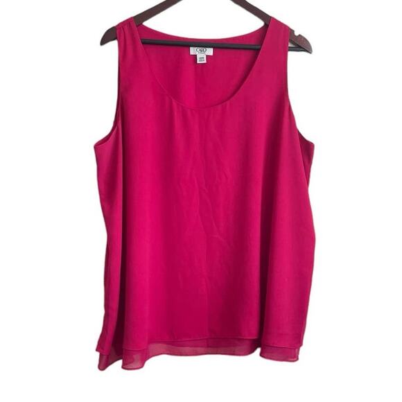 Cato Tunic Top Women Scoop Neck Flowy Lined Vibrant Size 18/20 Pink Layering - Picture 1 of 11